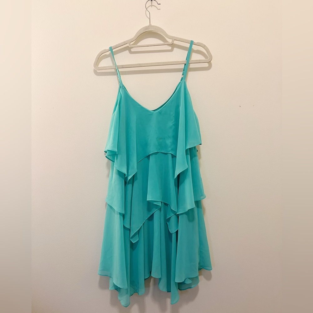 Marciano Teal Tiered Dress